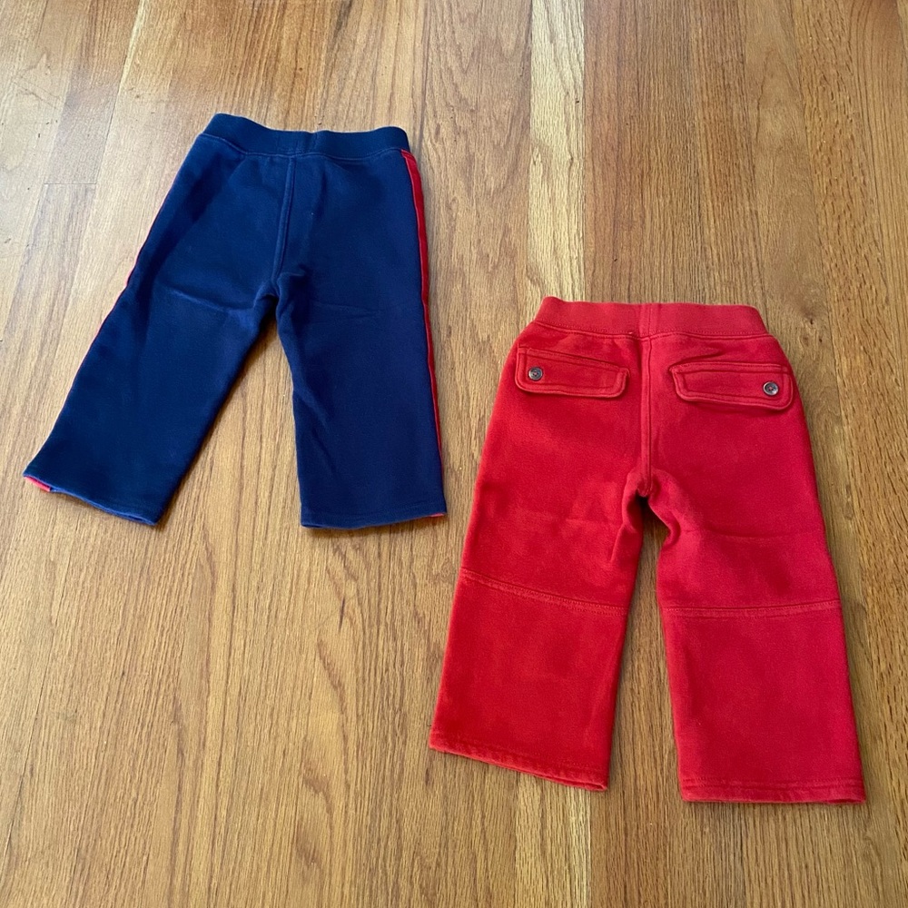 Ralph Lauren Fleece Sweatpants Red and Blue Bottoms Set - Picture 3 of 4